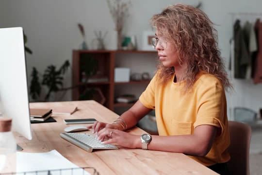 working a desk job from home